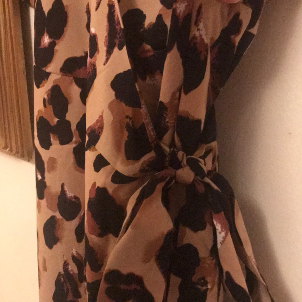 New! Cheetah Animal Print Wrap Maxi Dress 2X - Picture 6 of 8